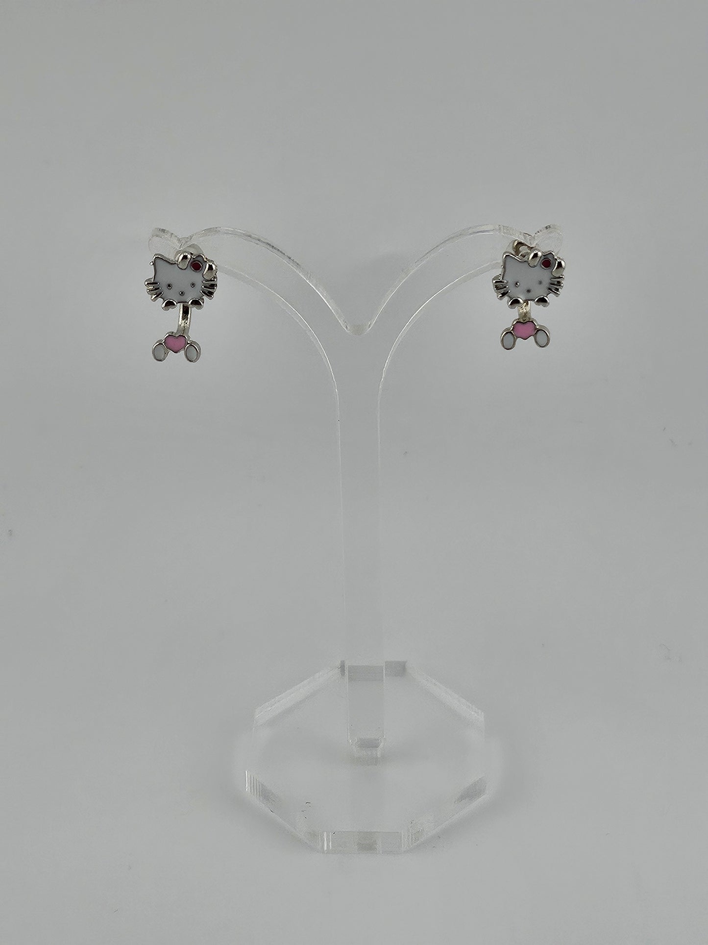 Hello Kitty Dangling Pink Heart Earrings