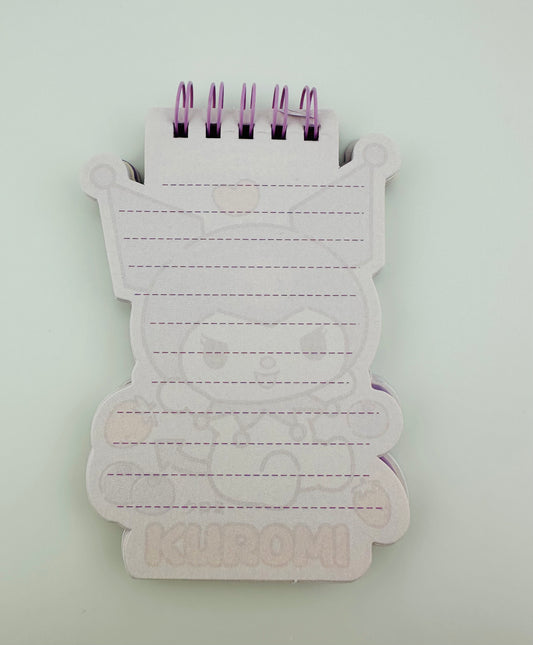 Kuromi Mini Spiral Notebook | Kawaii Character Shaped Memo Pad