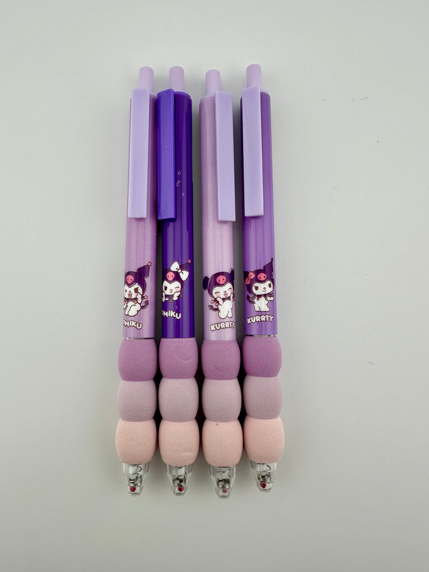Kuromi Soft Grip Erasable Gel Pens Set (4pcs) – Kawaii 0.5mm Writing Pens