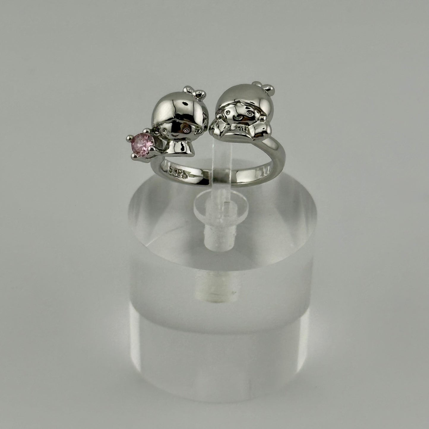 Little Twin Stars Adjustable Sterling Silver Ring β Kawaii Co. Edition