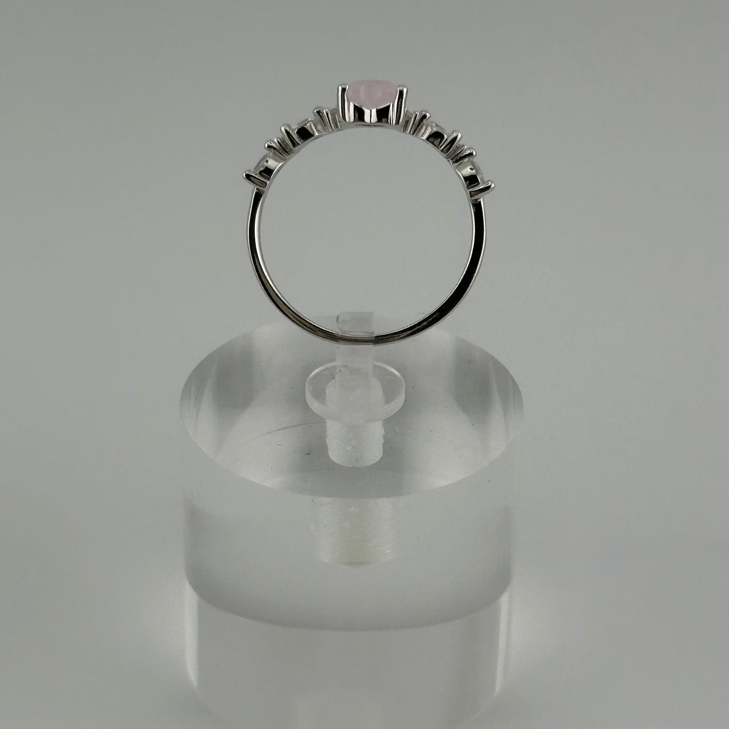 Sterling Silver Pink Heart Crown Ring β Size 7