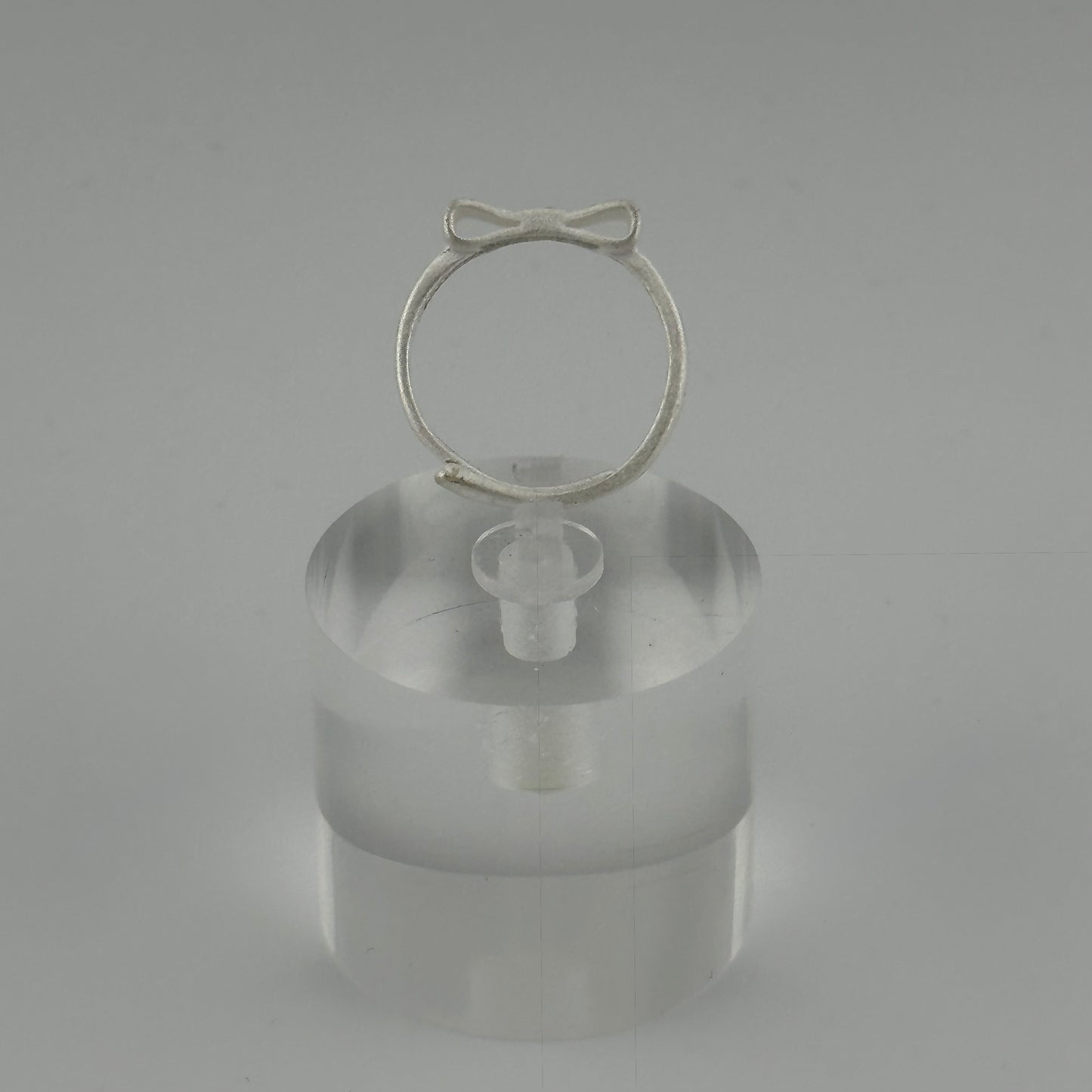 Sterling Silver Adjustable Bow Ring – Classic Kawaii Charm