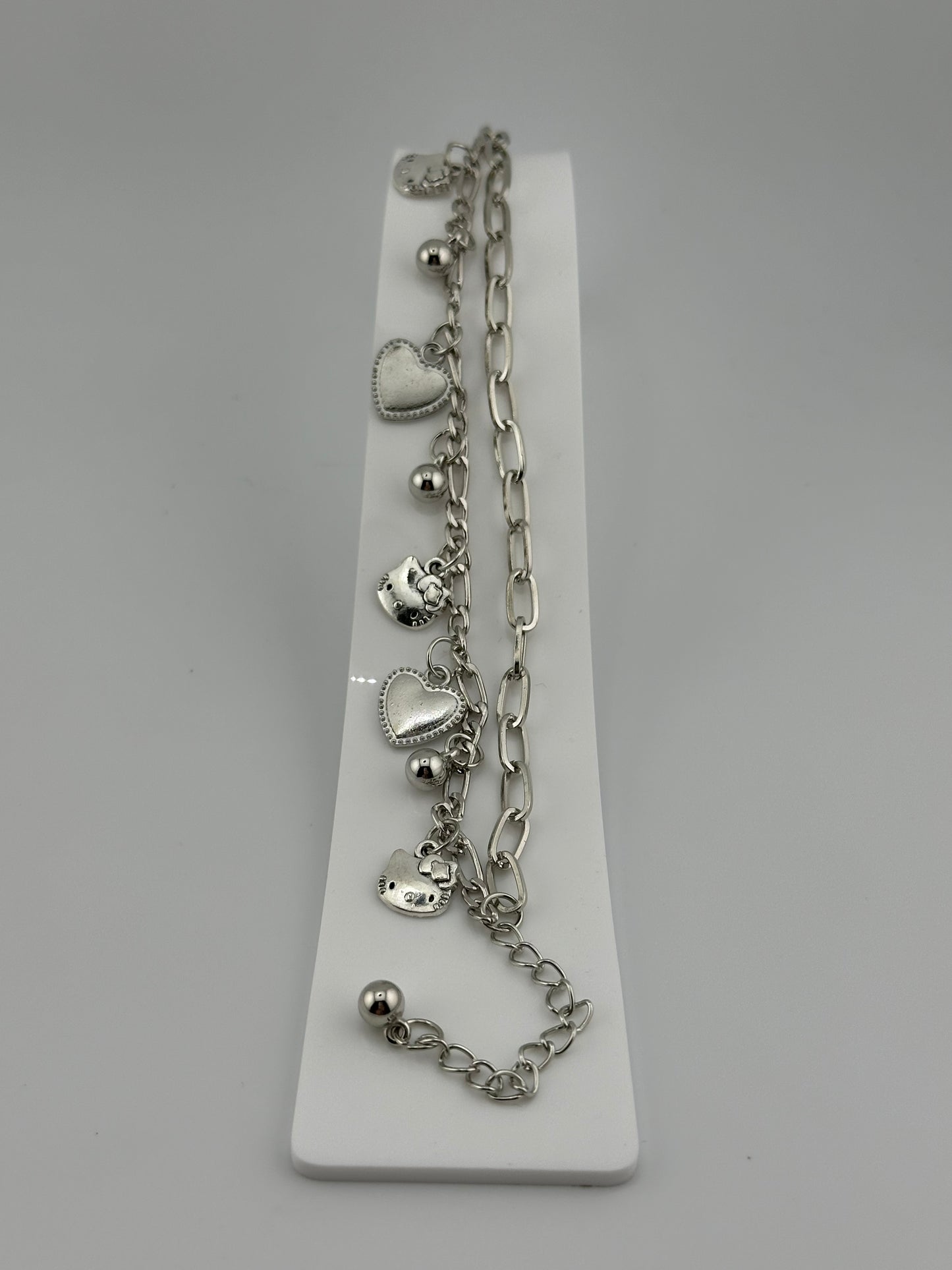 Hello Kitty Silver Chain Charm Bracelet