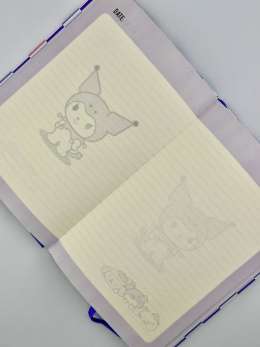 Kuromi Hardcover Notebook – Cute Sanrio Lined Journal with Ribbon Bookmark - Kawaii Co.
