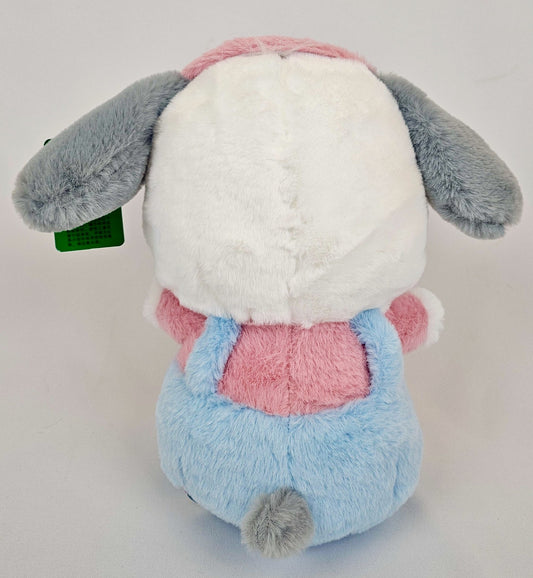 Pochacco Kawaii Plush with Gingham Bow – Pastel Pink & Blue - Kawaii Co.
