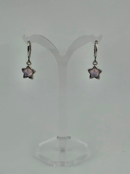 Purple Star Dangle Earrings
