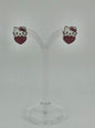 Hello Kitty Pink Heart Crystal Earrings