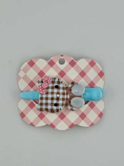 Hello Kitty Plaid Barrettes - Multiple Colors