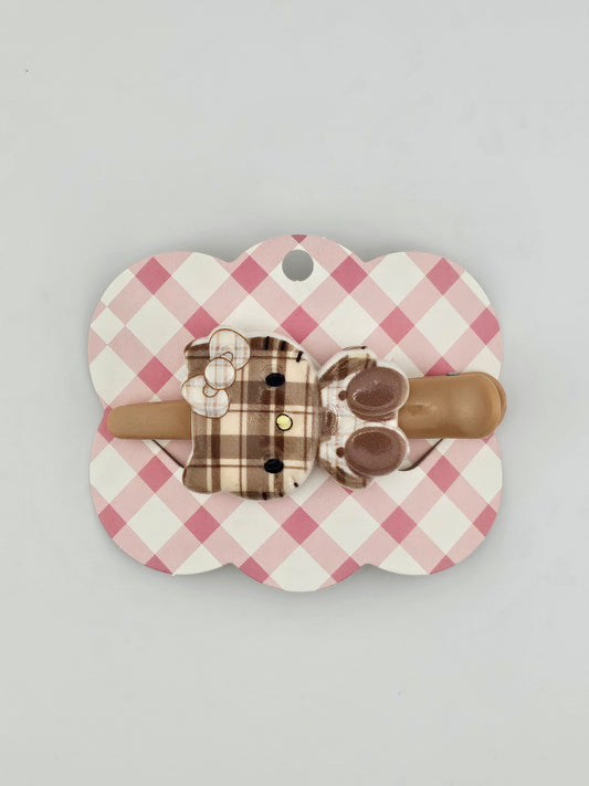 Hello Kitty Plaid Barrettes - Multiple Colors