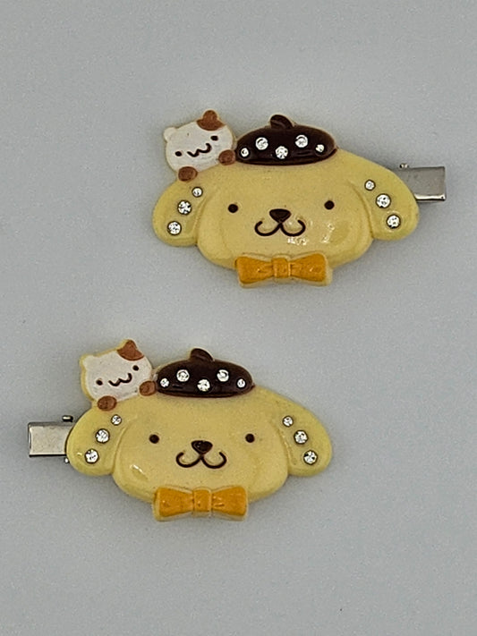 Kawaii Crystal Charm Barrettes – Set of 2