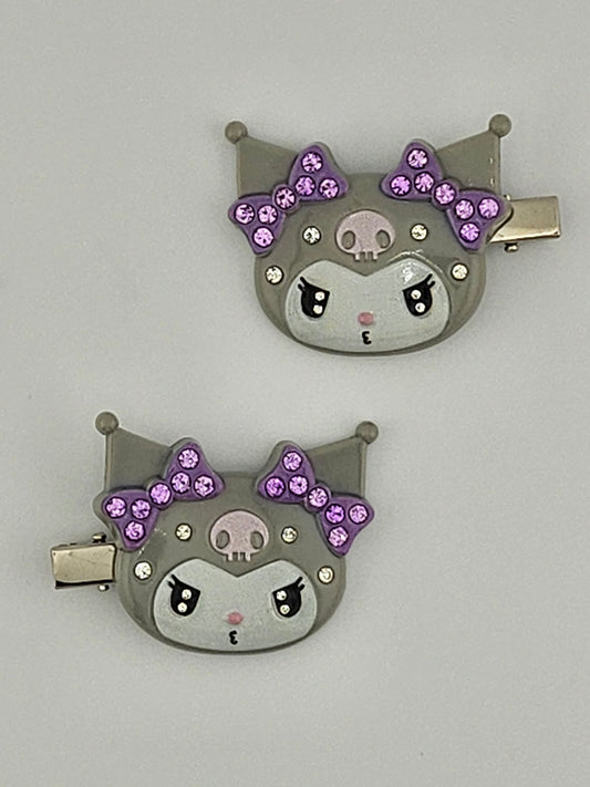 Kawaii Crystal Charm Barrettes – Set of 2