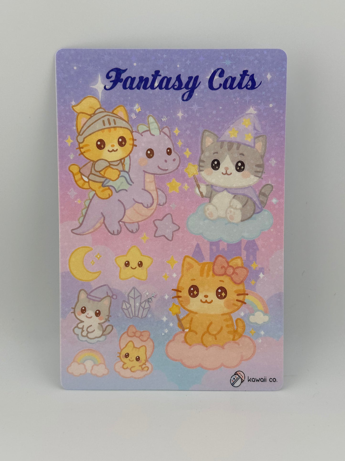 Fantasy Cats Kawaii Sticker Sheet | Magical Cat Stickers | Pastel Dream Aesthetic | Kawaii Co.