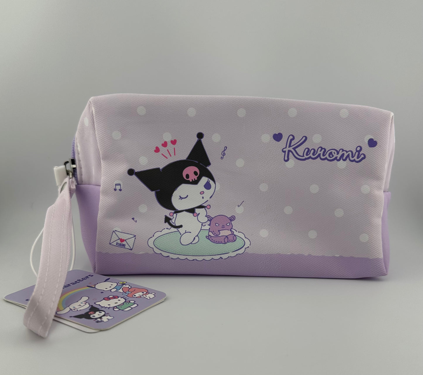 Kuromi Pencil Pouch Wristlet – Kawaii Sanrio Zipper Case