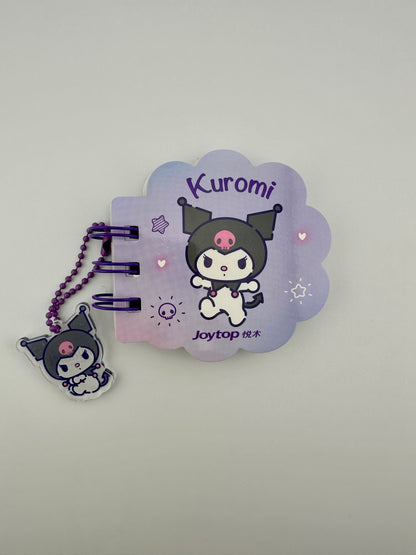 Kuromi Mini Cloud Spiral Notebook with Charm | Sanrio Licensed Pocket Notepad