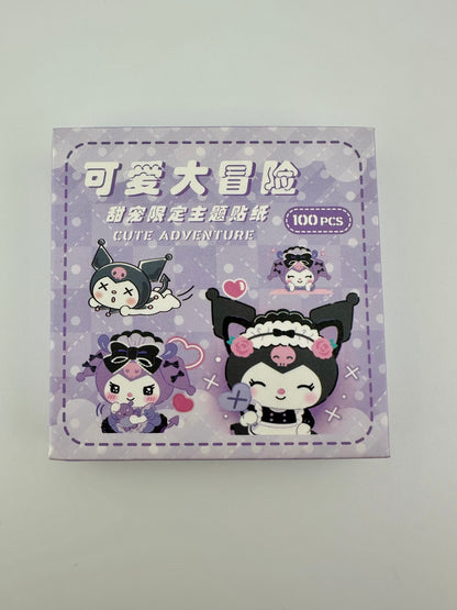 Kuromi Cute Adventure Sticker Set – 100 Pieces