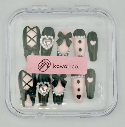 Noir Coquette Press-On Nails