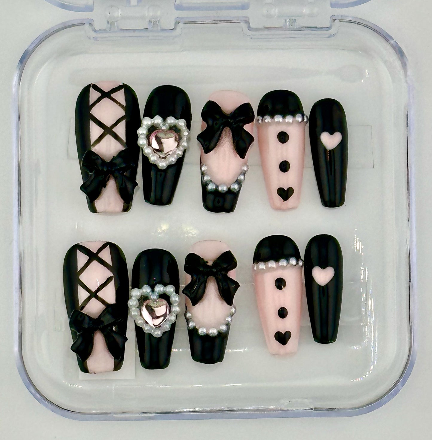 Noir Coquette Press-On Nails