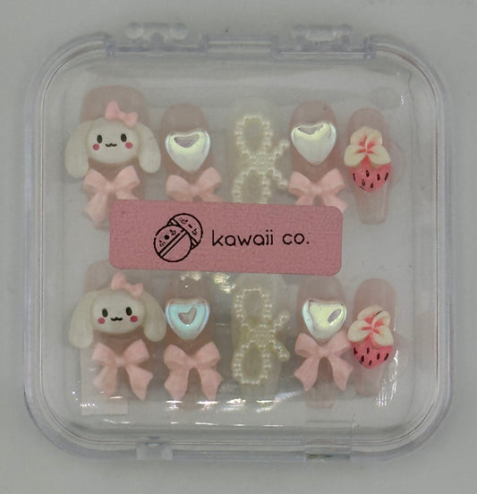 Berry Bunny Blush – 3D Press-On Nail Set