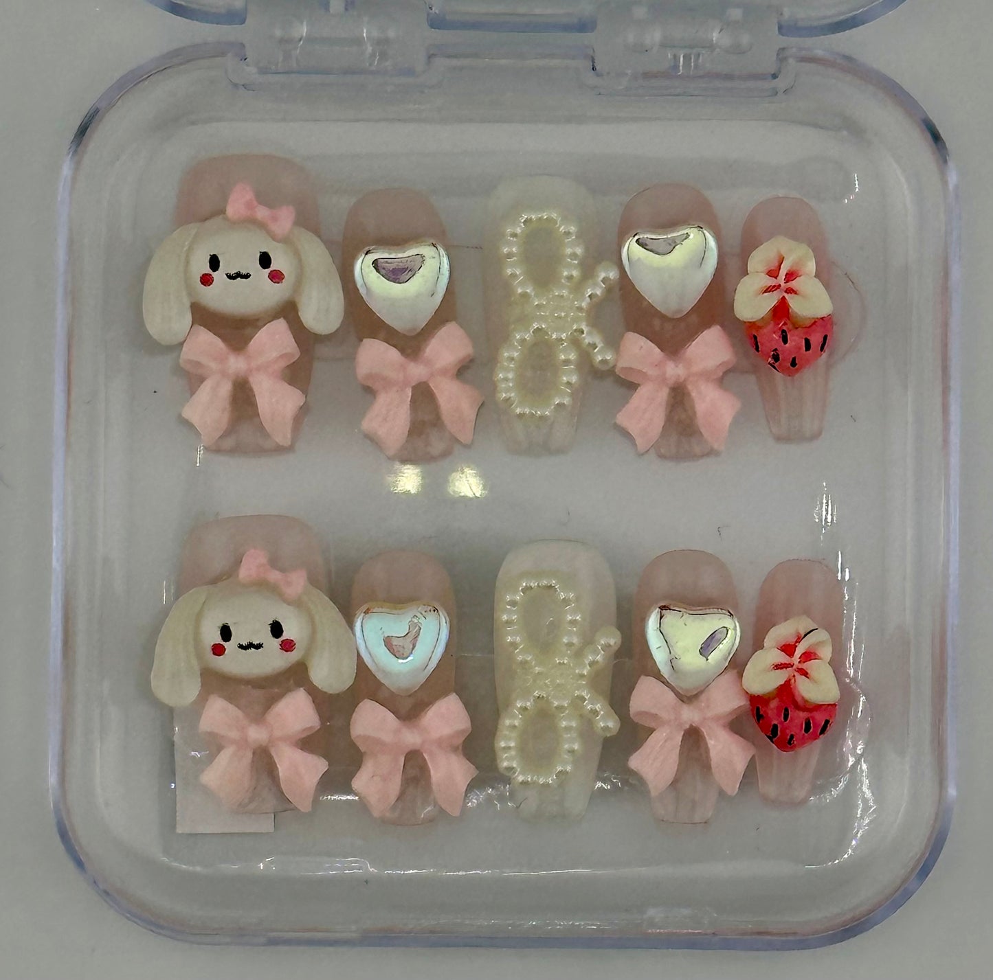 Berry Bunny Blush – 3D Press-On Nail Set