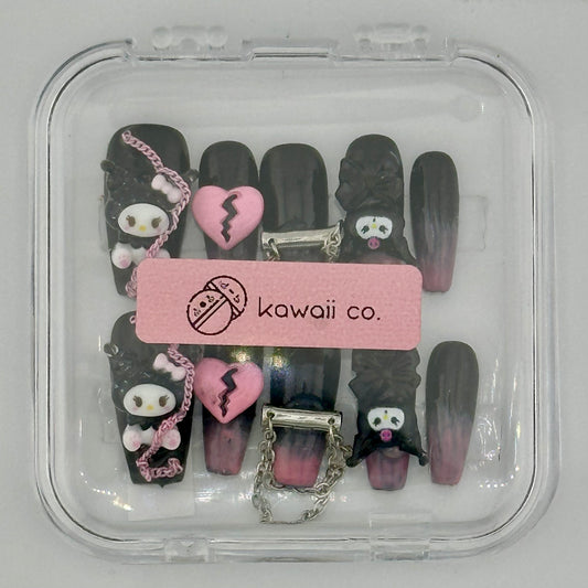Broken Heart Kuromi Luxe Press-On Nail Set