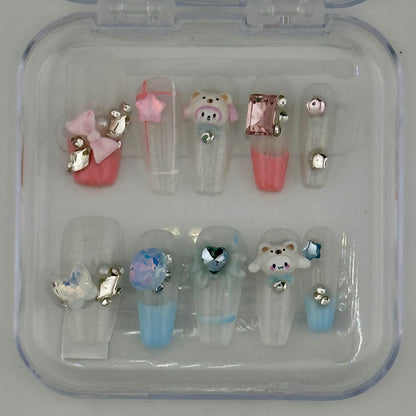 Cotton Candy Cinnamoroll – Frosted Press-On Nail Set