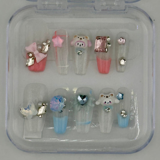 Cotton Candy Cinnamoroll – Frosted Press-On Nail Set