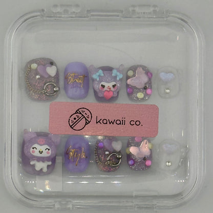Lavender Dreams Kuromi Nail Set