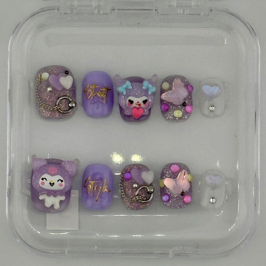 Lavender Dreams Kuromi Nail Set