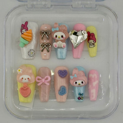 My Sweet Melody Dreams – 3D Kawaii Press-On Nail Set