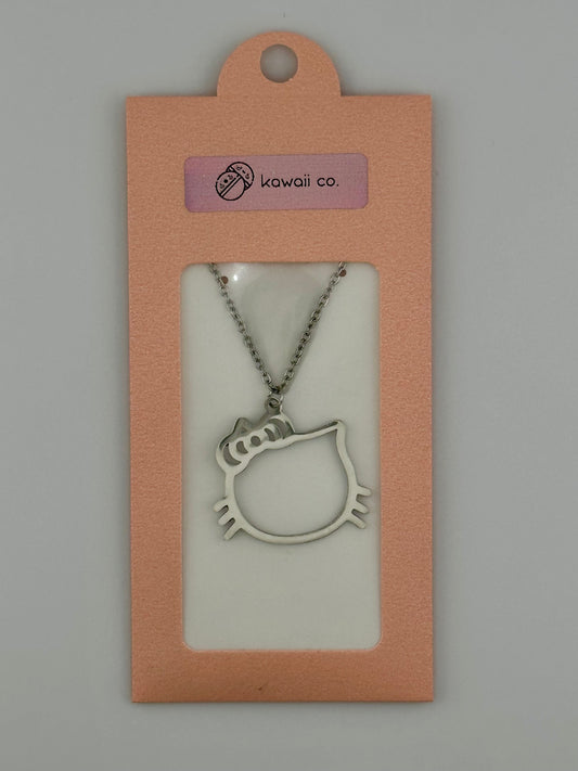 Hello Kitty Outline Pendant Necklace 🎀 | Minimalist Kawaii