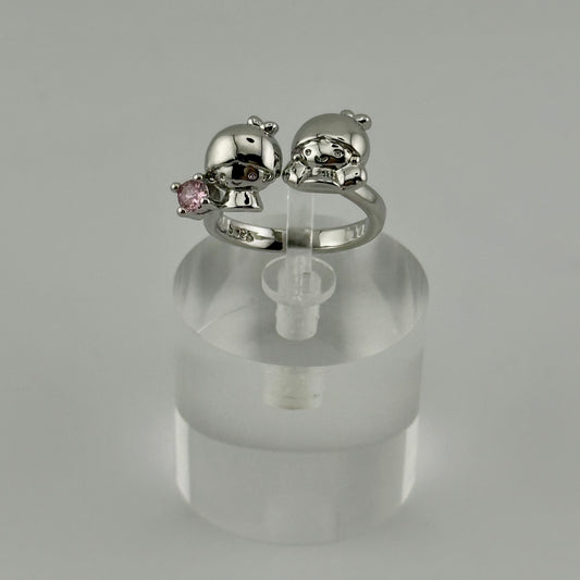 Little Twin Stars Adjustable Sterling Silver Ring – Kawaii Co. Edition