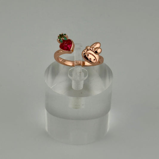 My Melody Strawberry Ring – Rose Gold Adjustable Cutie