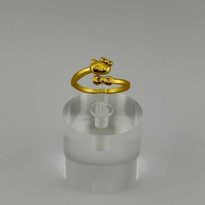 Hello Kitty Adjustable Ring – Gold Tone Kawaii Classic