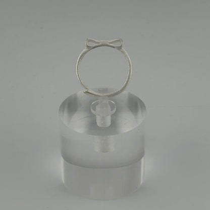 Sterling Silver Adjustable Bow Ring – Classic Kawaii Charm