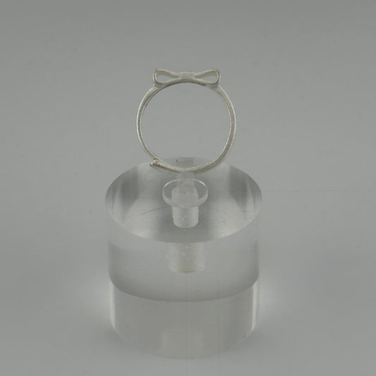 Sterling Silver Adjustable Bow Ring – Classic Kawaii Charm
