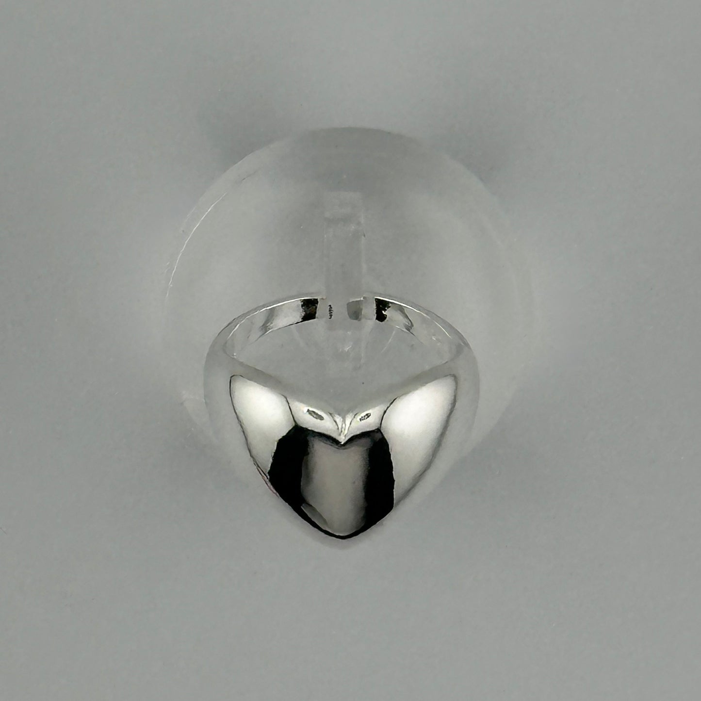 Sterling Silver Puff Heart Ring – Adjustable Statement Cutie
