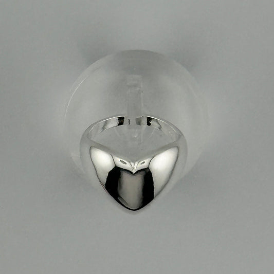 Sterling Silver Puff Heart Ring – Adjustable Statement Cutie