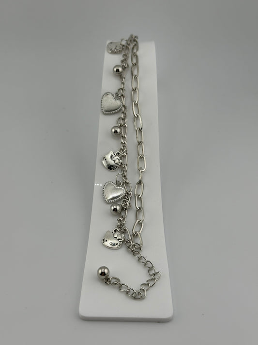 Hello Kitty Silver Chain Charm Bracelet