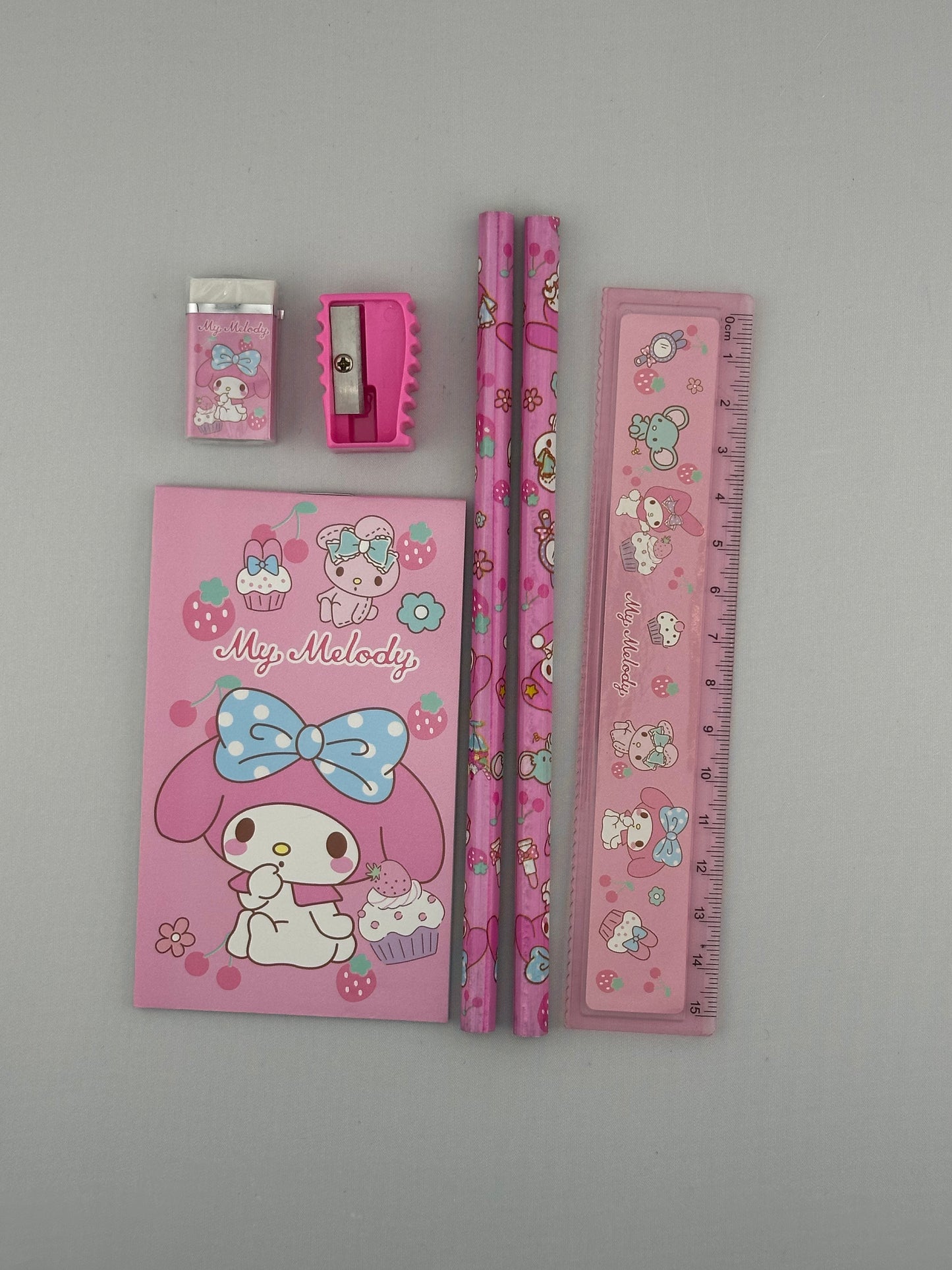 My Melody Pencil Pouch Stationery Set – Sanrio School Supplies Gift Set