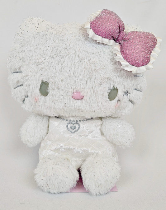 Angel Hello Kitty Kawaii Plush in White Sparkle Dress – Pink Bow - Kawaii Co.