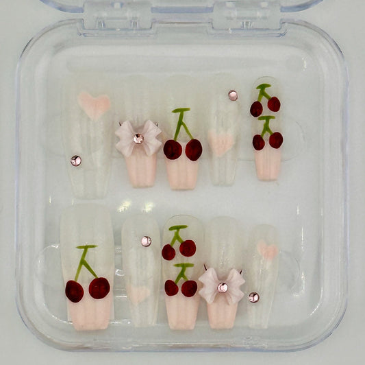 Cherry Kiss Press-On Nails - Kawaii Co.