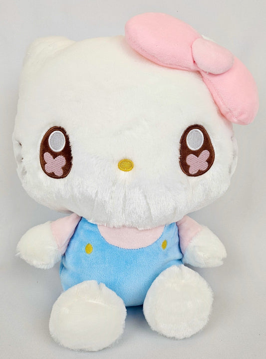 Hello Kitty Kawaii Plush with Pink Bow & Blue Overalls – Sanrio Classic - Kawaii Co.