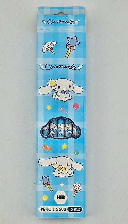 Kawaii Cinnamoroll Blue HB Pencil Set – 12 - Pack | Cute Sanrio Stationery for School, Journaling & Gifts - Kawaii Co.