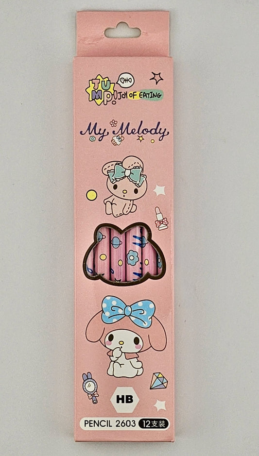 Kawaii My Melody Pink HB Pencil Set – 12 - Pack | Cute Sanrio Stationery for School, Journaling & Gifts - Kawaii Co.