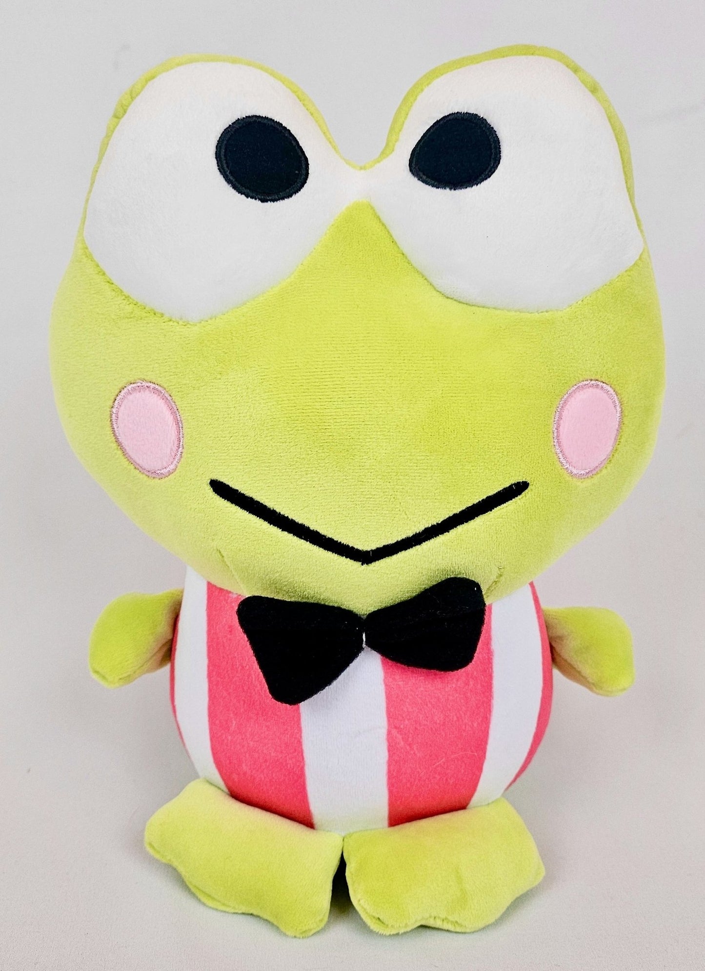 Keroppi Kawaii Plush in Candy - Stripe Outfit & Bow Tie – Sanrio Frog - Kawaii Co.