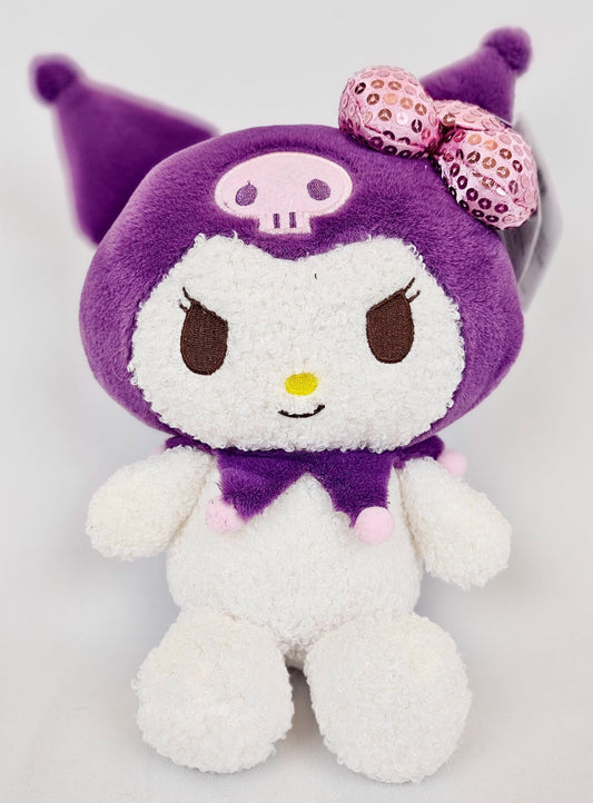 Kuromi Kawaii Plush – Purple Jester Hood with Sequin Bow - Kawaii Co.