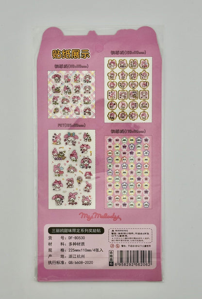 My Melody 4 Sheet Sticker Pack - Kawaii Co.