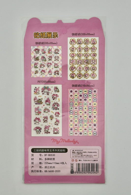 My Melody 4 Sheet Sticker Pack - Kawaii Co.