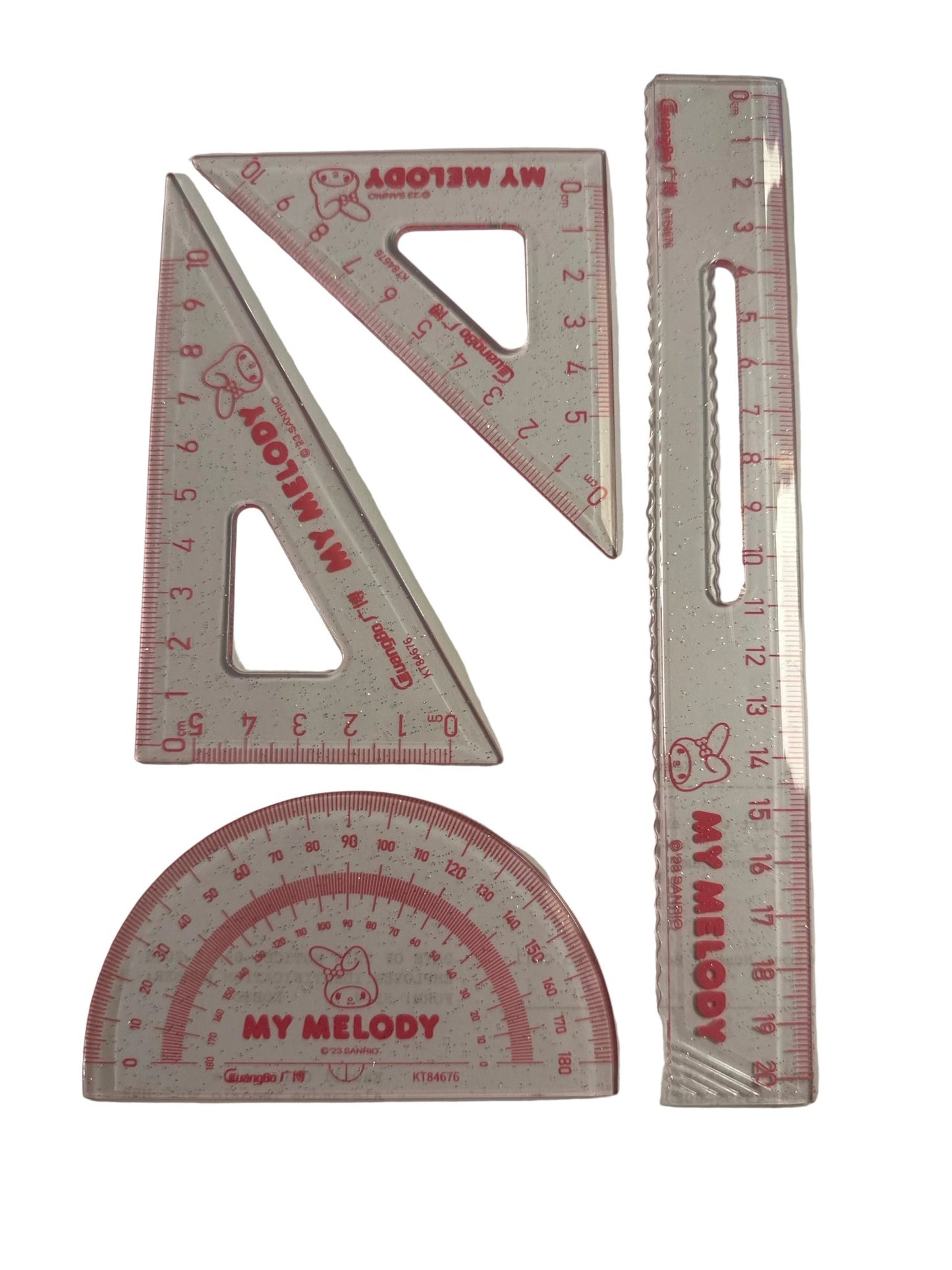 My Melody Ruler Set – 4 - Piece Geometry Set | Sanrio Licensed | Kawaii Stationery - Kawaii Co.