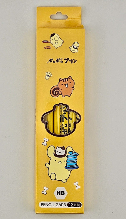 Pompompurin Wood Pencil Box 12 Pcs - Kawaii Co.